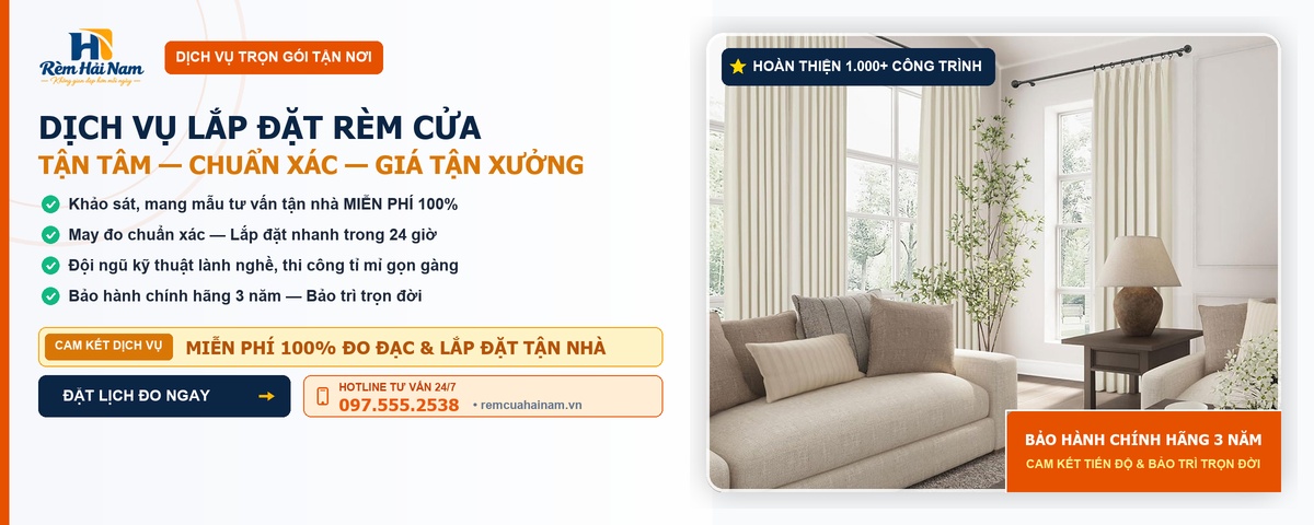 Dịch vụ lắp đặt rèm cửa chuyên nghiệp Rèm Hải Nam