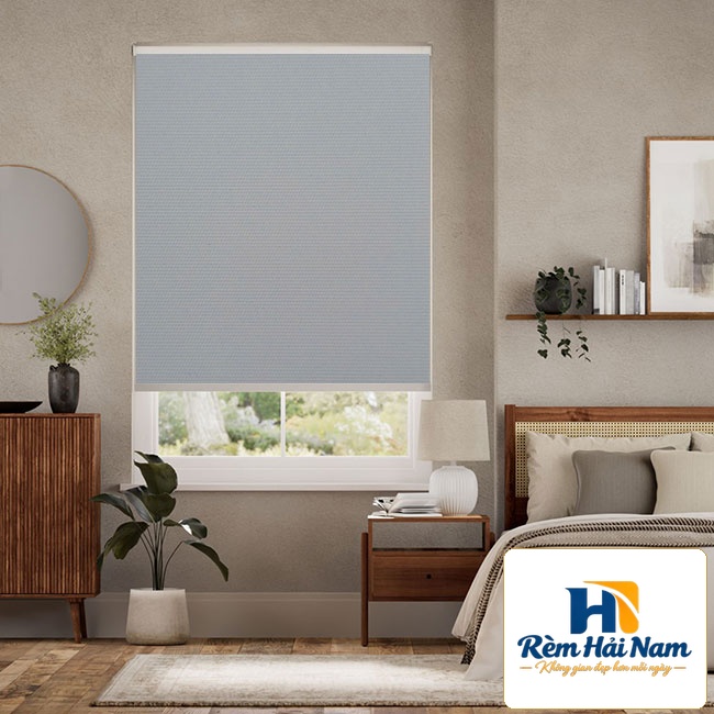 Rèm cuốn màu ghi nhạt phòng ngủ hãng FIVESTAR mã W07