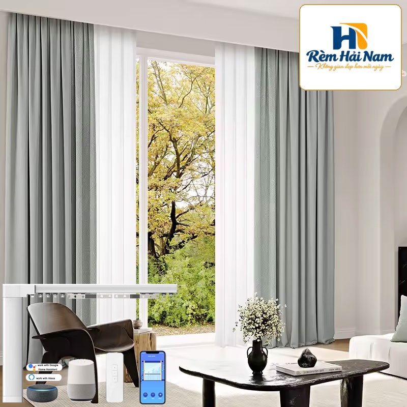 Rèm vải tự động Hàn Quốc Mã Cozy | Động cơ rèm Modero mã MD50UQ1214-W (Wifi)