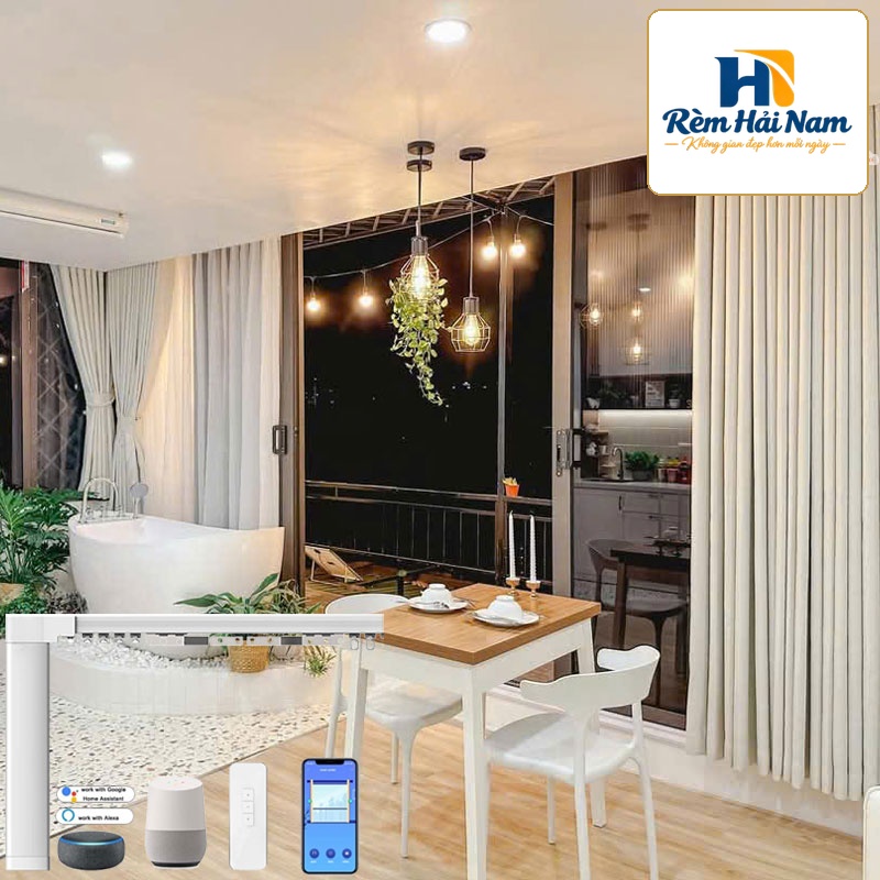 Rèm vải tự động Nhật Bản Mã Iris | Động cơ rèm Modero mã MD50UQ1214-W (Wifi)