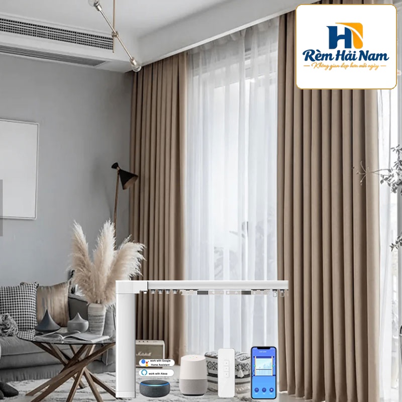 Rèm vải tự động Nhật Bản Mã Sakura | Động cơ rèm Modero mã MD50UQ1214-W (Wifi)