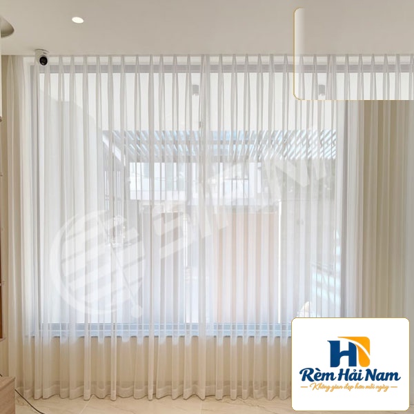 Mẫu rèm vải voan trắng trang trí đẹp giá rẻ HNV35