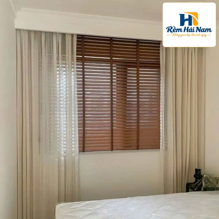 Rèm Gỗ Gracehome Bản 35mm Cho Phòng Ngủ Ấm Cúng