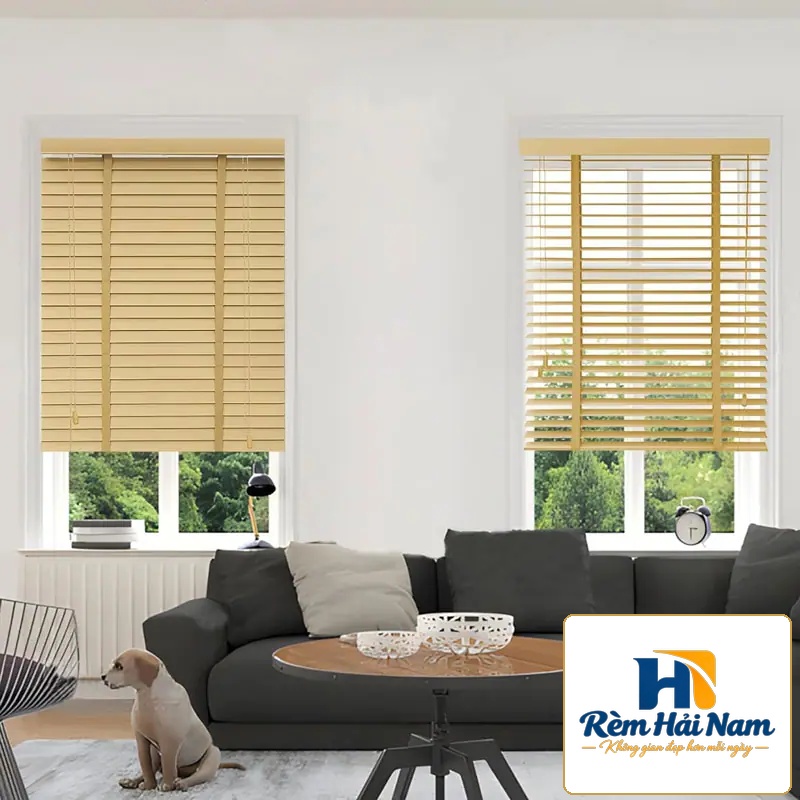 Rèm gỗ hãng Sankaku bản 5cm hệ 2 dây mã SKK19