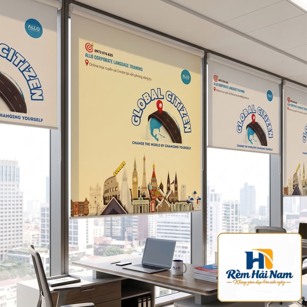 Rèm in logo giá rẻ cho văn phòng