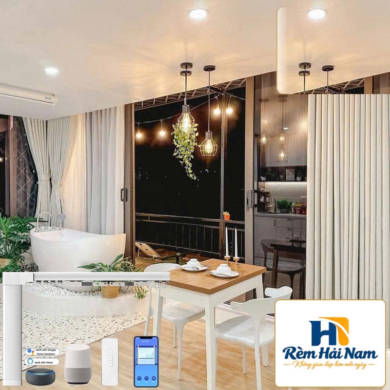 Rèm vải tự động Nhật Bản Mã Iris | Động cơ rèm Modero mã MD50UQ1214-W (Wifi)