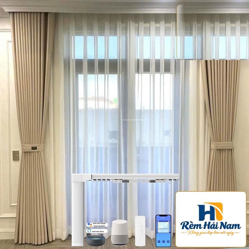 Rèm vải tự động Nhật Bản Mã Sakura | Động cơ rèm Modero mã MD50UQ1214-W (Wifi)