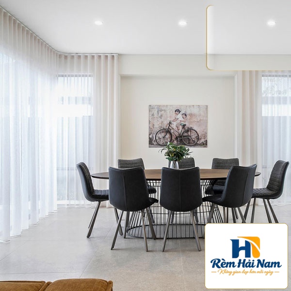 Rèm vải voan trắng đẹp giá rẻ HNV29